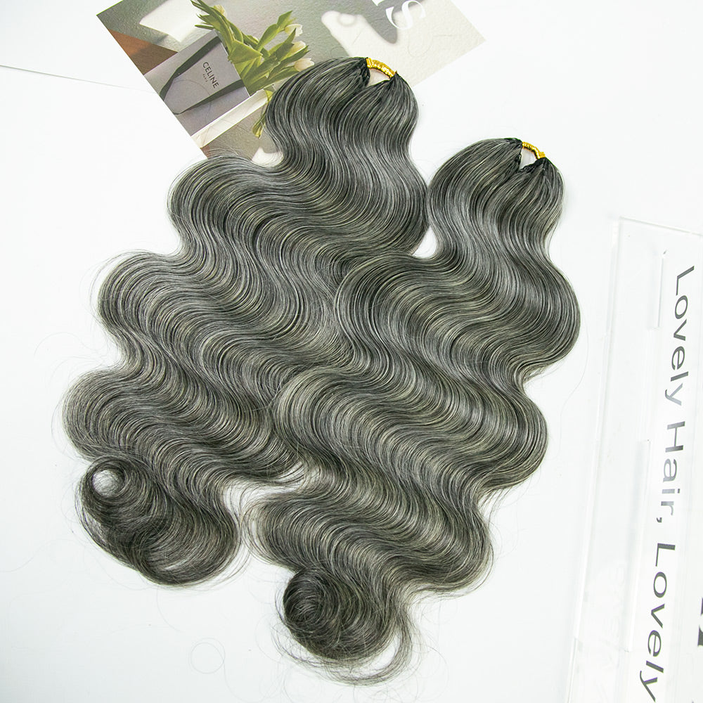 salt and pepper crochet hair for Black women inspiration