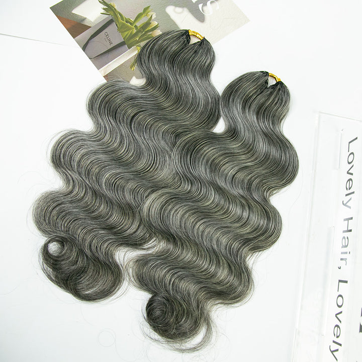 salt and pepper crochet hair for Black women inspiration
