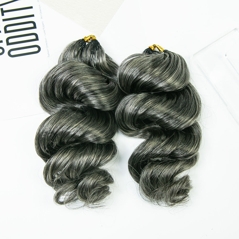 salt and pepper crochet hair for curly textures