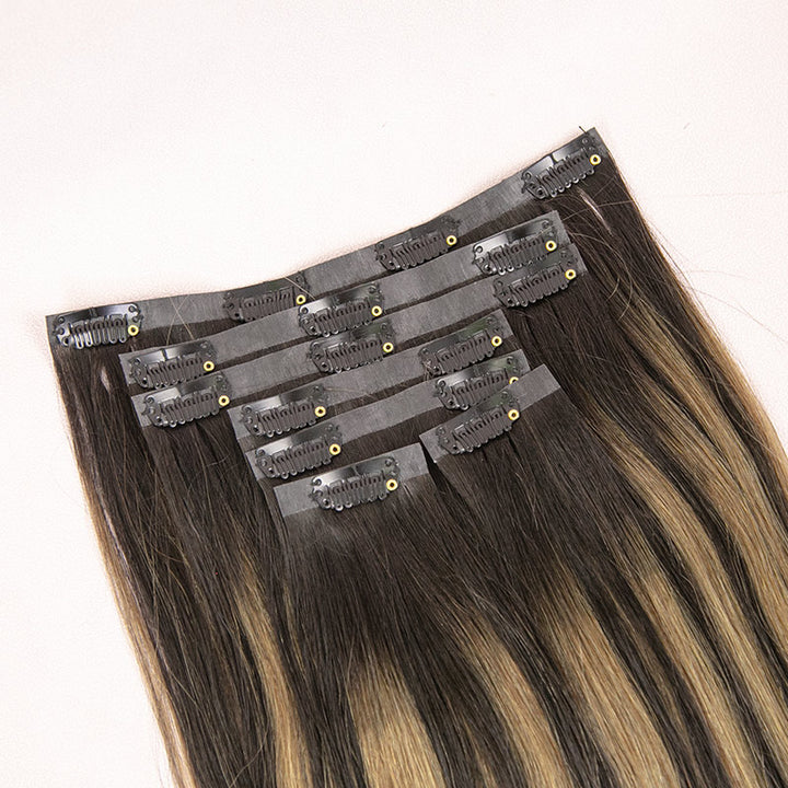 seamless clip in hair extensions blonde