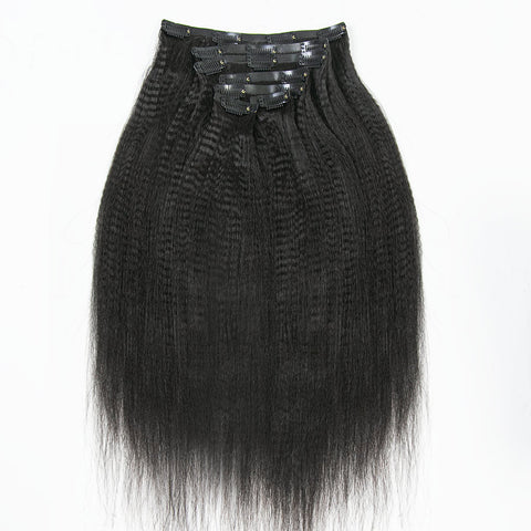 16 Inch Human Hair Clip In Extensions, 110g 6Pcs, Yaki Straight, Invisible Weft Amazon.com : Lashey Yaki Straight Clip Ins 16 Inch 110g 7Pcs  main image 4