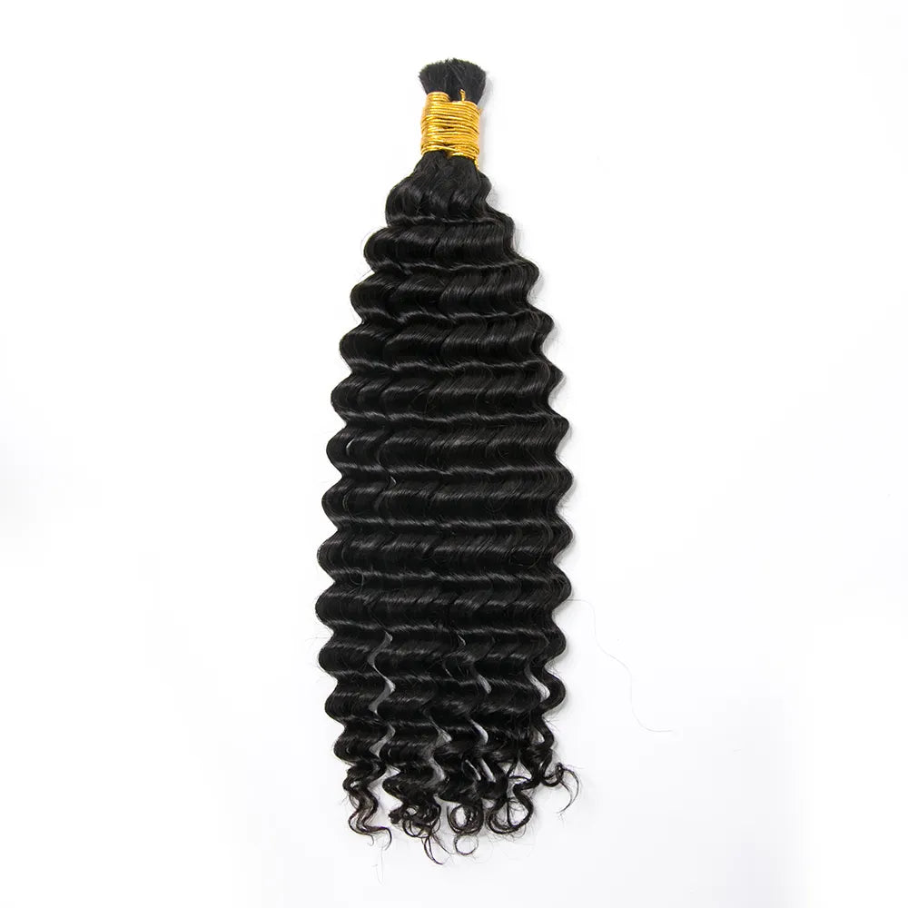 Double Drawn Bulk Human Braiding Hair Spanish Curly