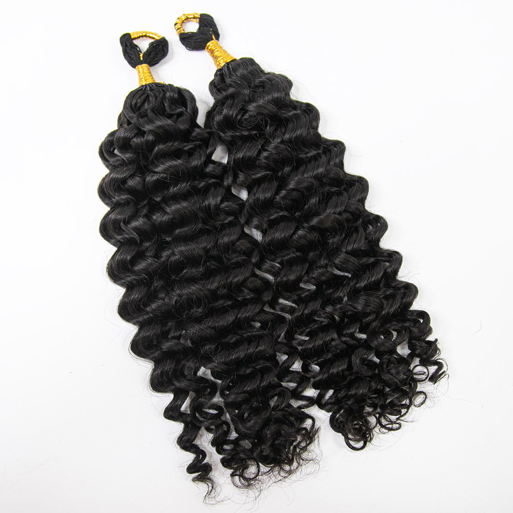 Feathered Crochet Human Hair For Braiding Spanish Curl Beginners-Friendly