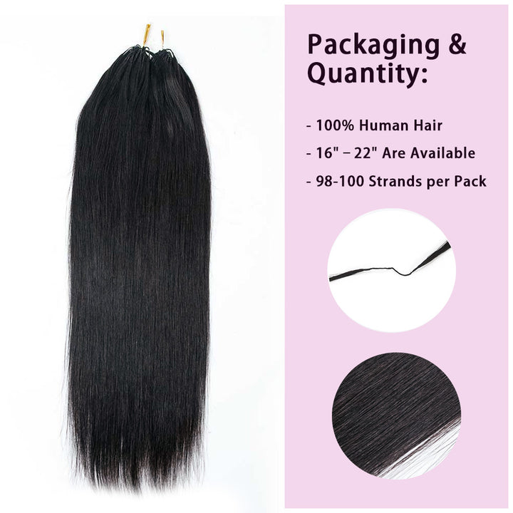 EAYON Lightweight Silk Straight Crochet Human Hair Extension