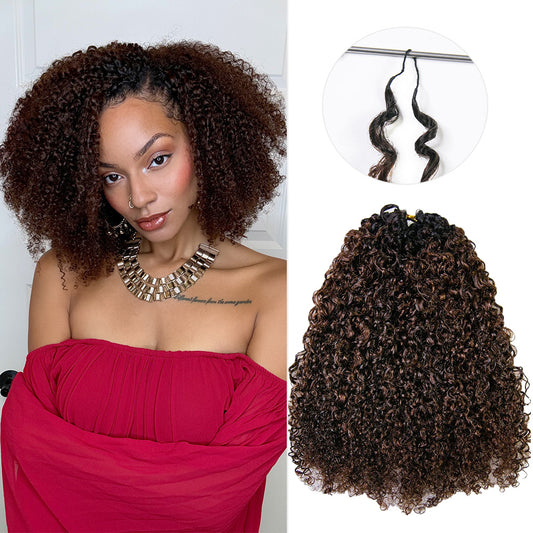 EAYON Tight Curly Lightweight T1B/4 Color Crochet Human Hair