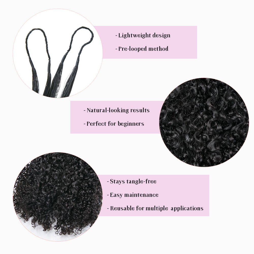 EAYON Lightweight Tight Curly Crochet Human Hair Extension