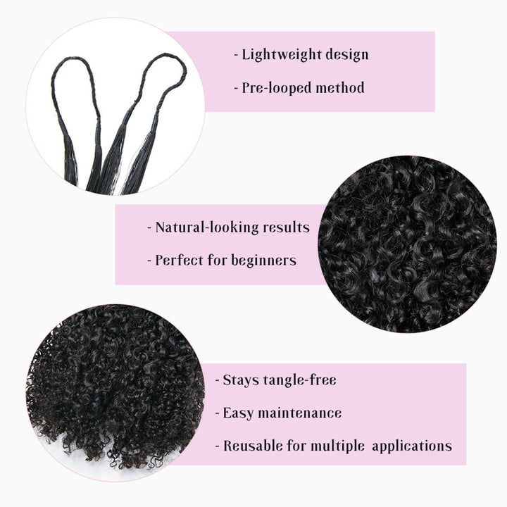 EAYON Lightweight Tight Curly/ Multi-Textured Kinky Curly Crochet Human Hair