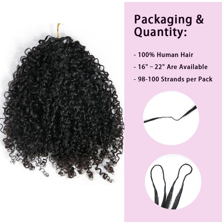 EAYON Lightweight Tight Curly/ Multi-Textured Kinky Curly Crochet Human Hair