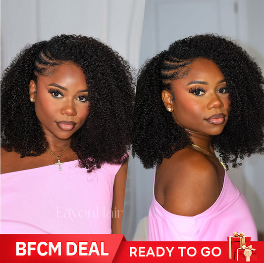 EAYON Tight Curly Lightweight Crochet Human Hair Extensions