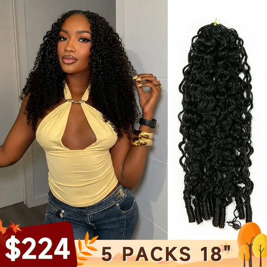 EayonHair Water Burmese Curly Miracle Knots crochet human hair extensions with soft natural curls, lightweight volume and seamless human hair crochet braids