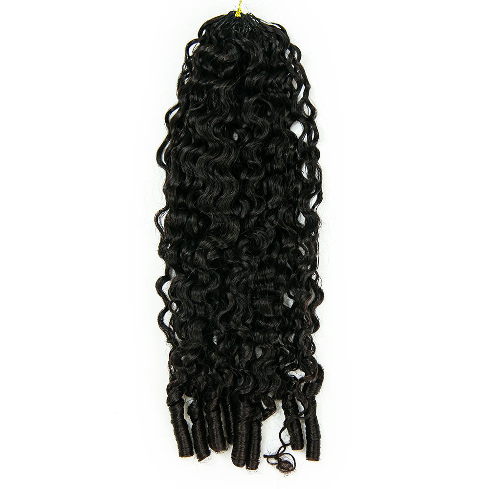 EAYON Lightweight Water Curly Crochet Human Hair Extension