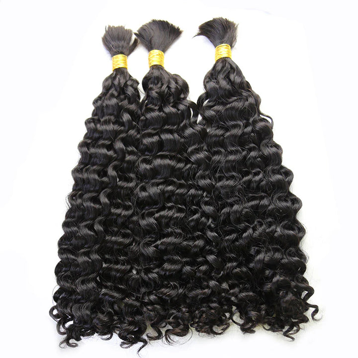 Double Drawn Bulk  Human Braiding Hair Water Wave (Bora Bora Braids Hair)