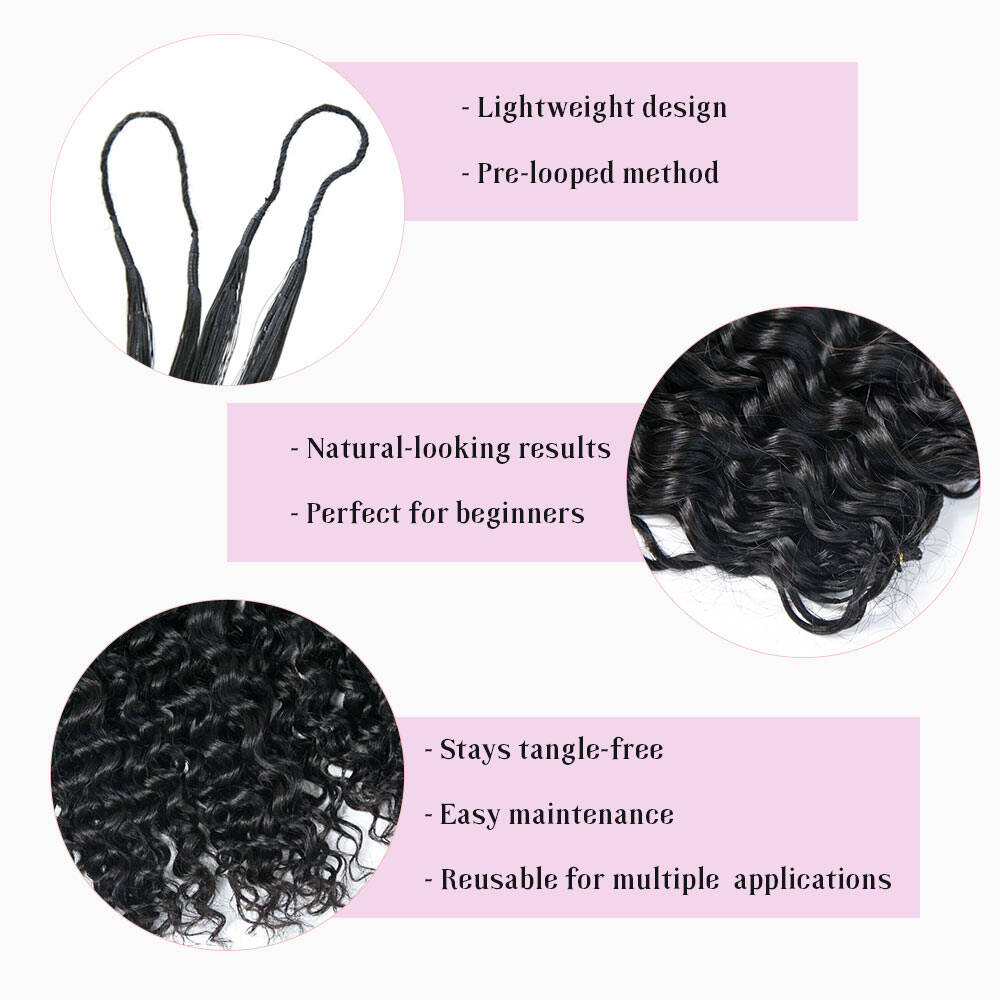 EAYON Lightweight Water Wave Crochet Human Hair Extension