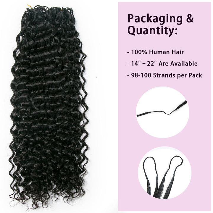 EAYON Lightweight Water Wave Crochet Human Hair Extension