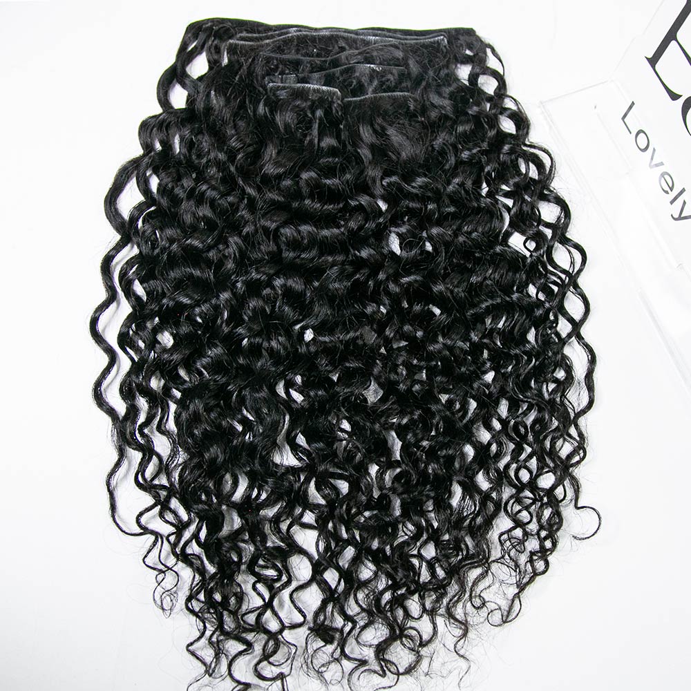 water wave invisible clip in hair extensions