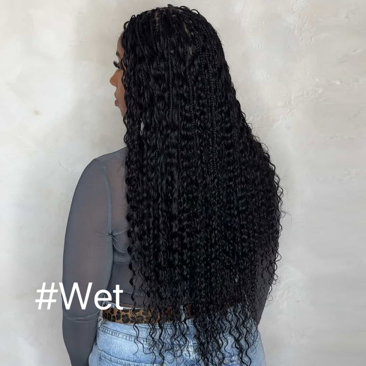 wet and wavy double drawn boho braids