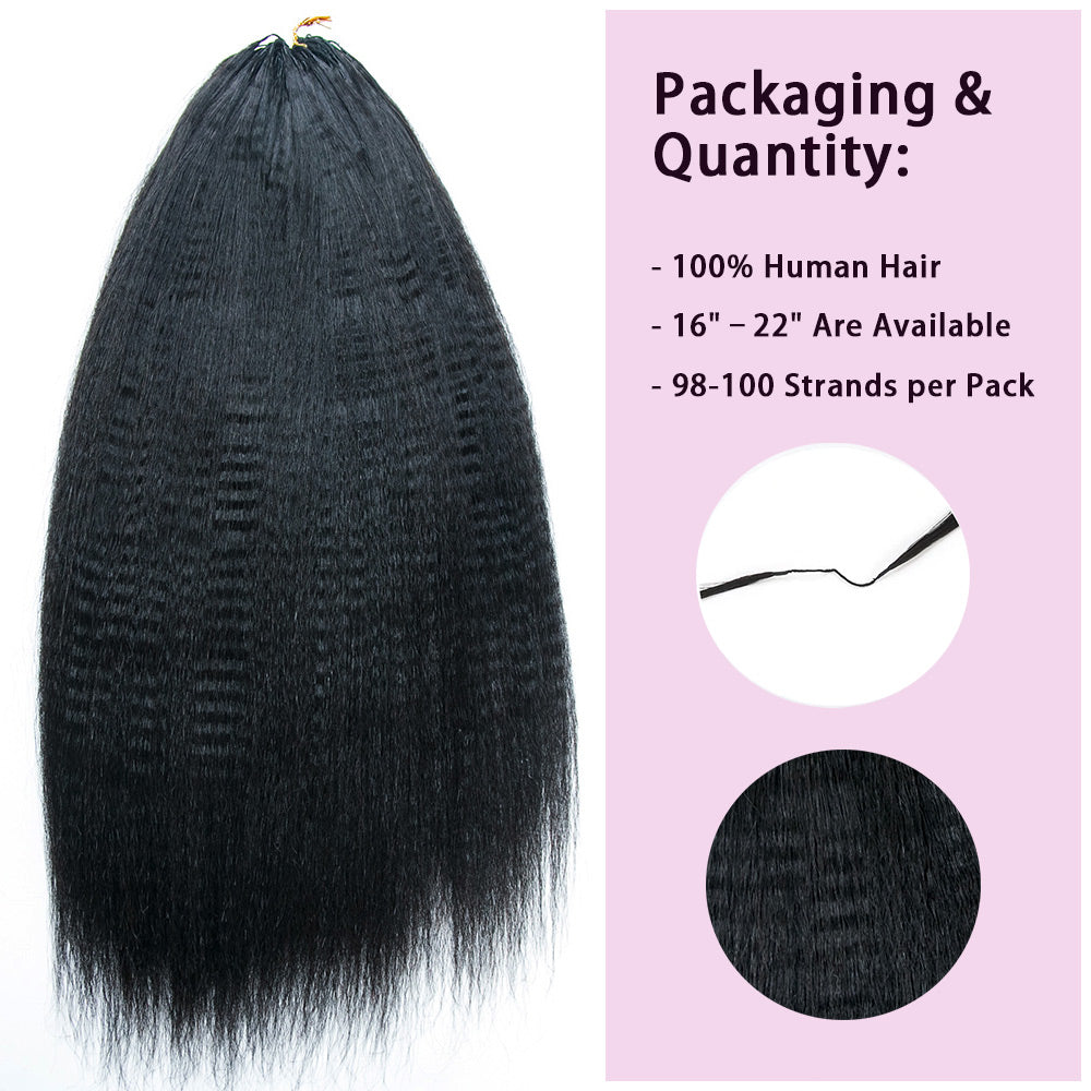 EAYON Lightweight Yaki Straight Crochet Human Hair Extension