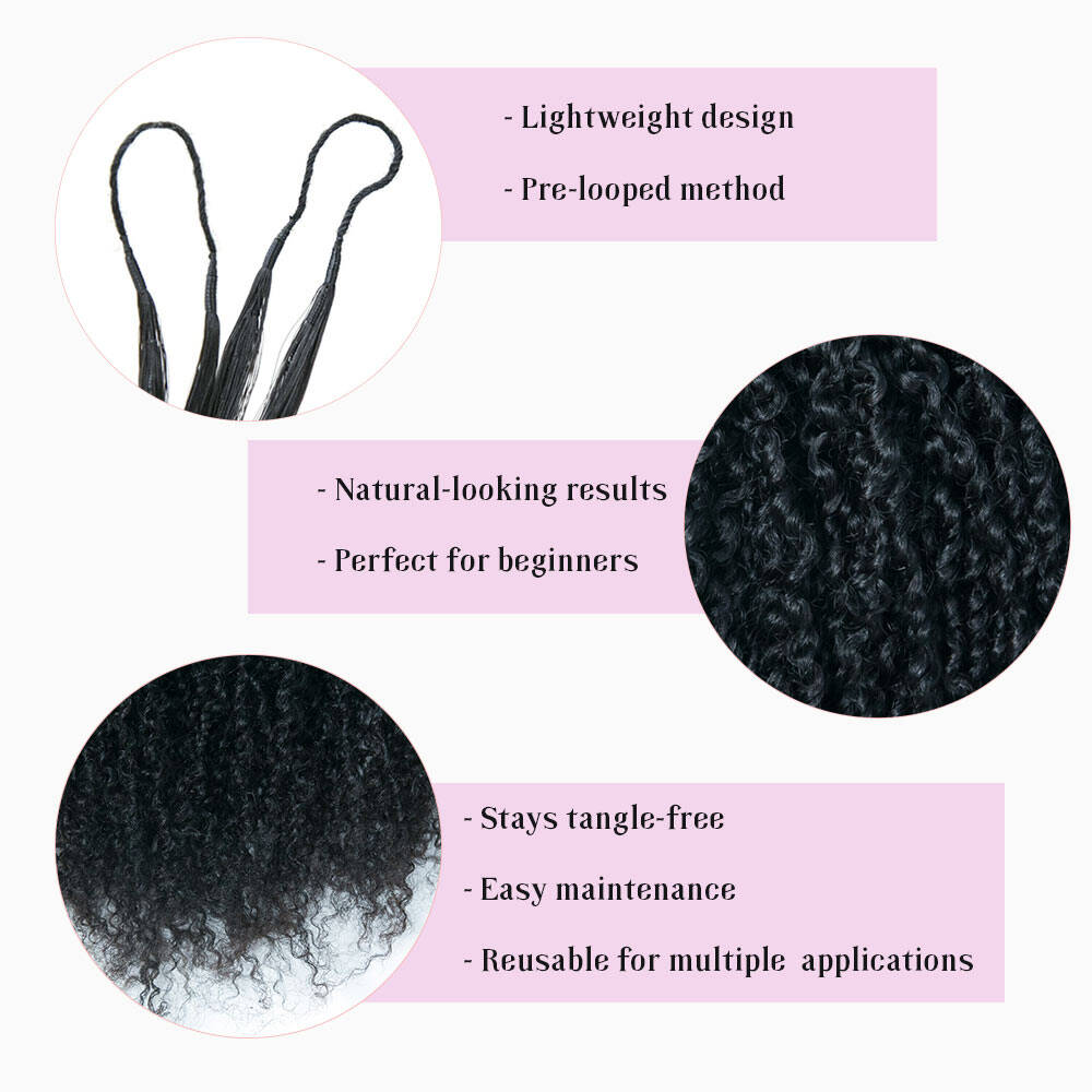 EAYON Lightweight Yanky Twists Crochet Human Hair Extension