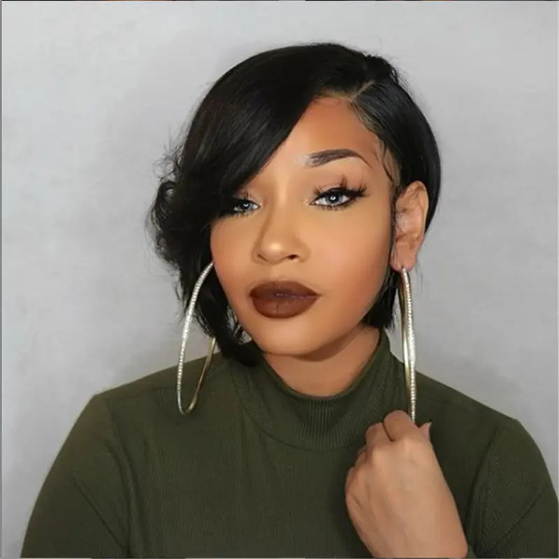 Pre Styled Pixie Cut Layered Straight BOB Lace Wig OBCT T3
