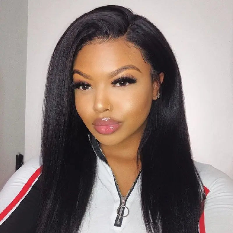 Transparent Lace Yaki Straight 13x4 Lace Front Wig BBS 1