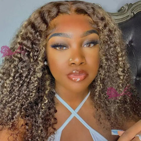 Beyonce Highlight #27/30 Color Deep Curly 5x5 Lace Closure Wig