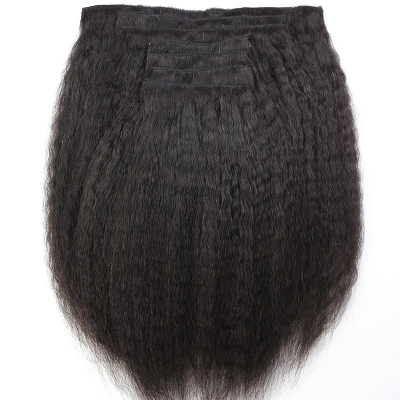 Eayonhair clip in hair extension Kinky Straight Brazilian Human Hair