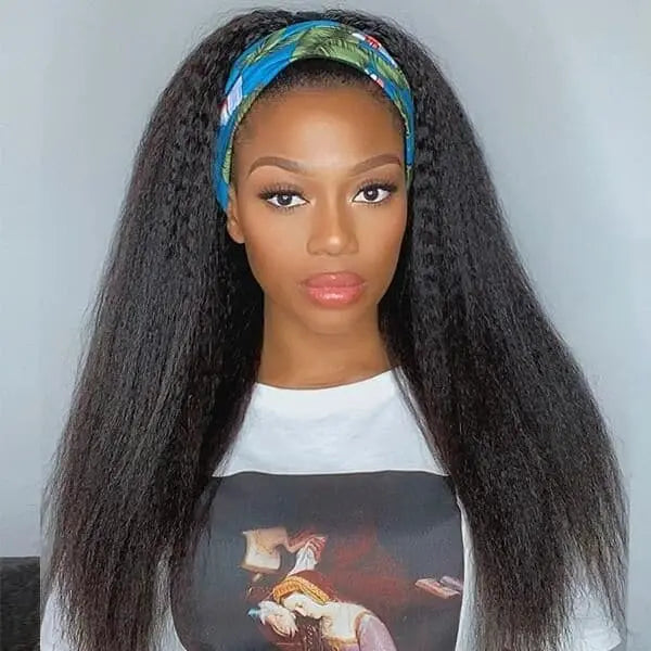 Headband Wig Kinky Straight Human Hair HBWKS 1