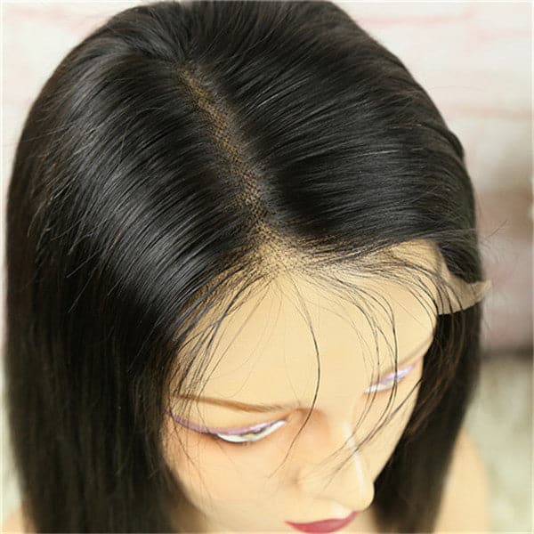 5x5 Lace Closure Wig Blunt Cut Silky Straight BOB BOBST55