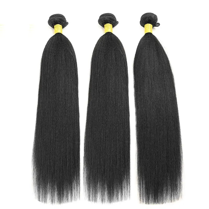 Light Yaki Straight Sew In Human Hair Extensions Weaving  display picture 2