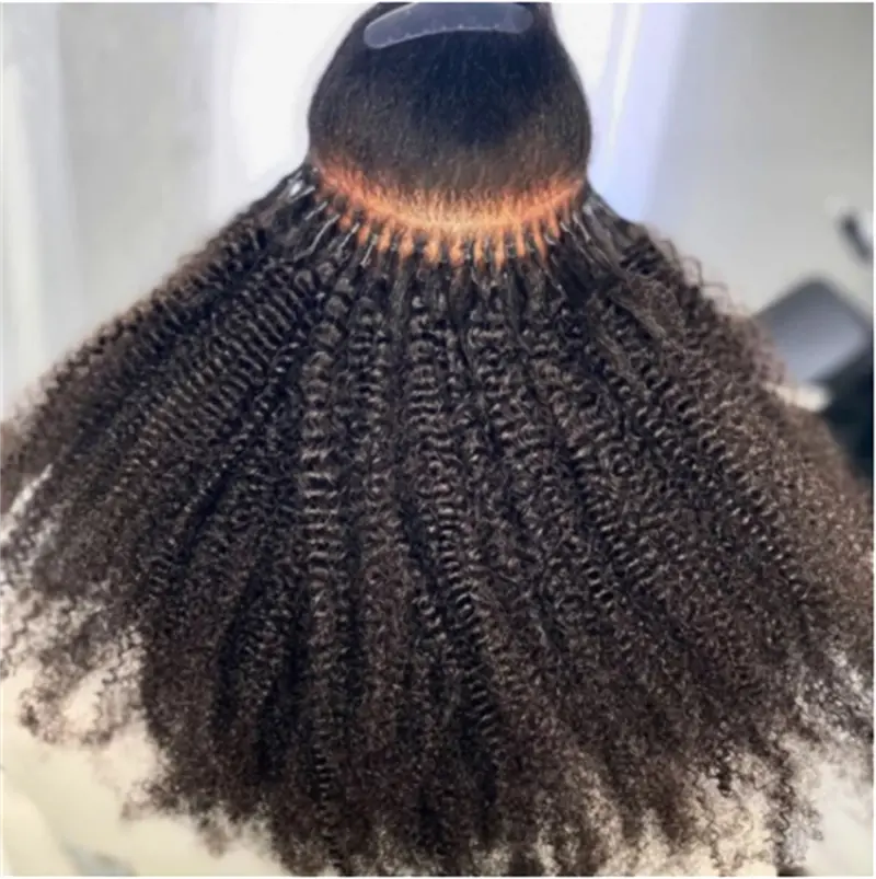 Micro Loop Human Hair Extensions 12 Inch 70g Afro Kinky Curly Virgin Hair 51QFlkwBs1L.jpg main image 4