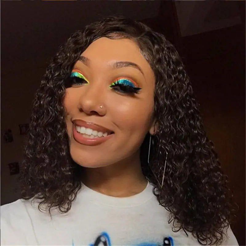 Transparent Lace Water Wave 13x4 Lace Front Wig BBF 4