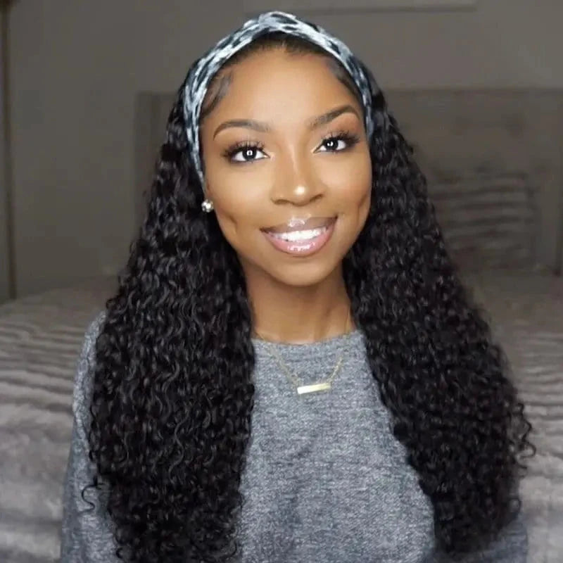 Headband Wig Water Wave Human Hair HBWF 1