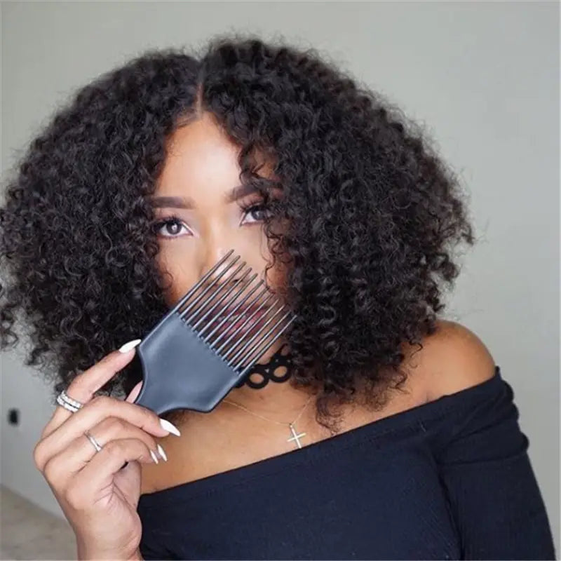 Transparent Lace Kinky Curly 13x4 Lace Front Wig BBK 1