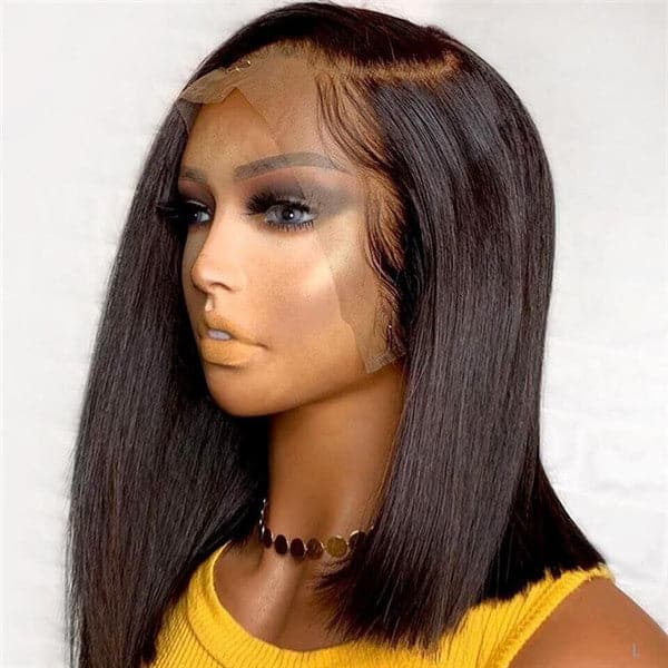Pre Plucked Blunt Cut Silky Straight 360 HD Lace Frontal BOB Wig OPCT ...